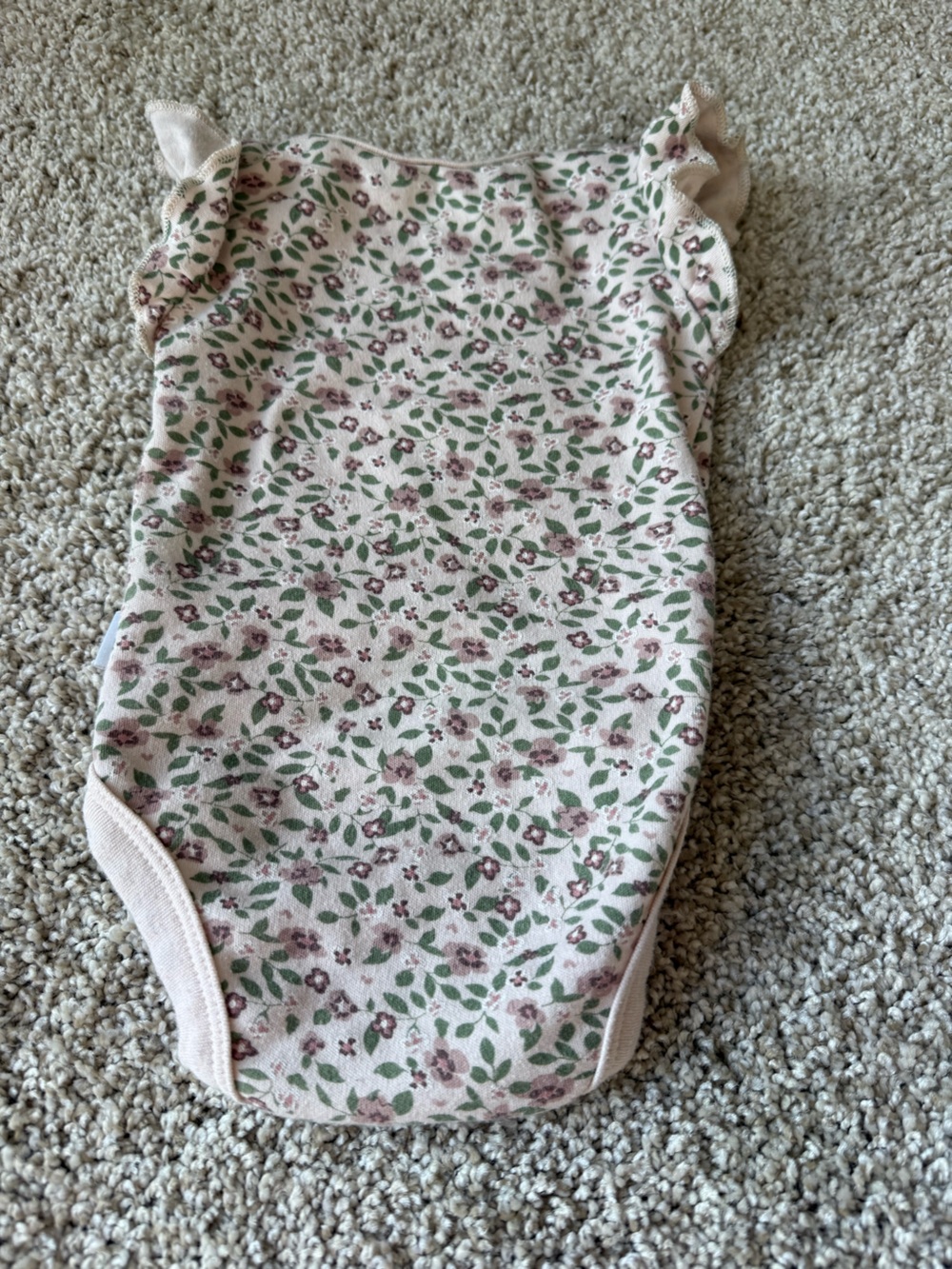Tahari Pink Floral Ruffle-Sleeve Baby Bodysuit - Picture 8 of 8